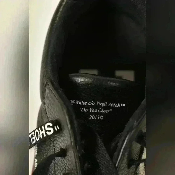 OFF-WHITE Black White Leather Virgil Abloh Vulcanized Low Sneakers  36EU 6US - Picture 7 of 9